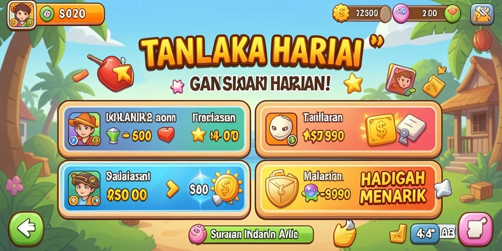 Screenshot ketiga memperlihatkan fitur reward yang menarik bagi pemain.